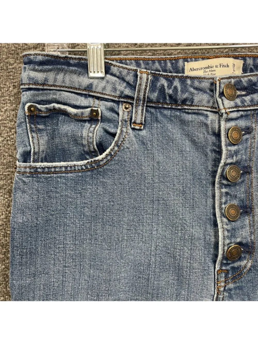 Abercrombie Fitch Curve Love Mom Jeans Womens 10 High Rise Button Fly Raw Hem